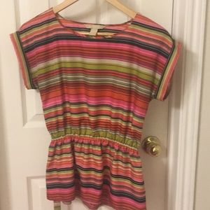 Pop of Color on Stripes